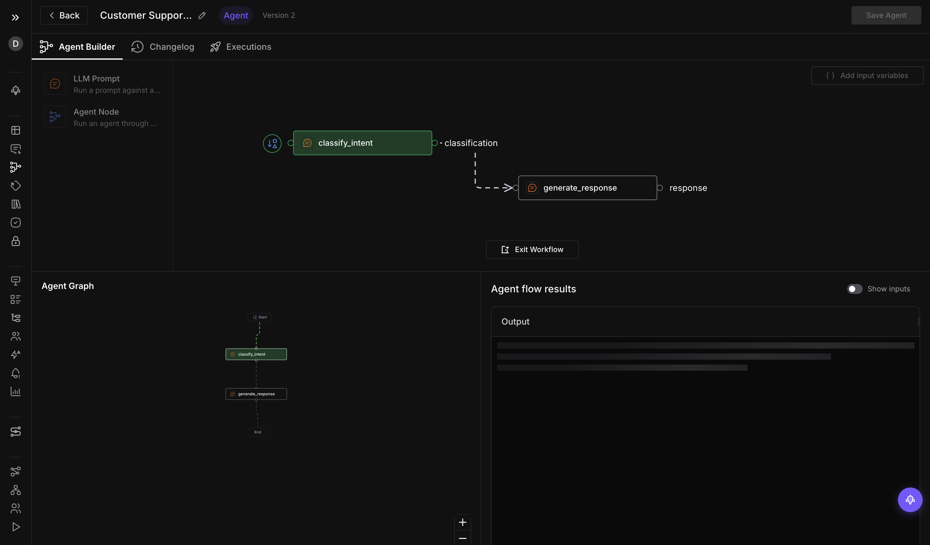 Workflow running with real-time node status updates
