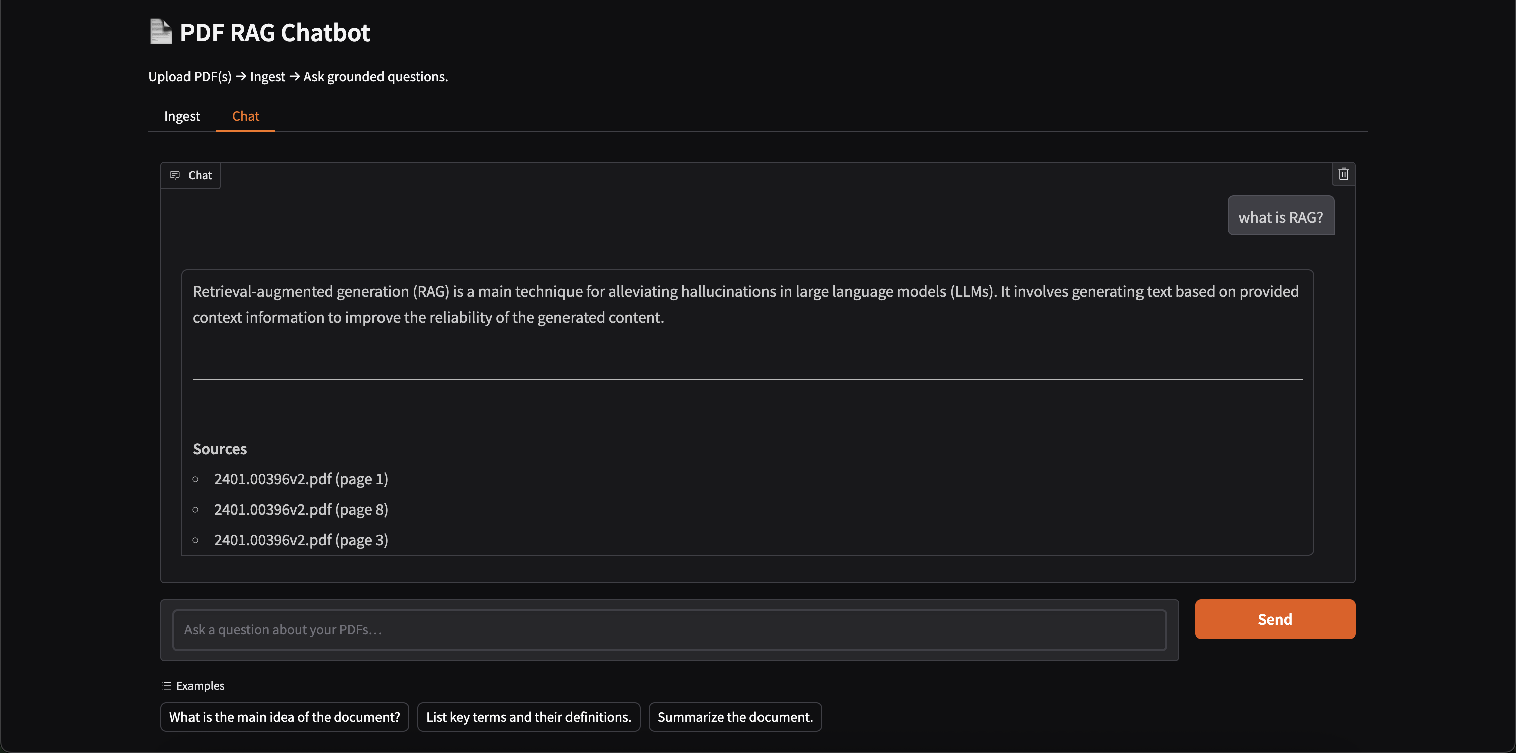 Fig 2. PDF-ingested chatbot with Gradio UI