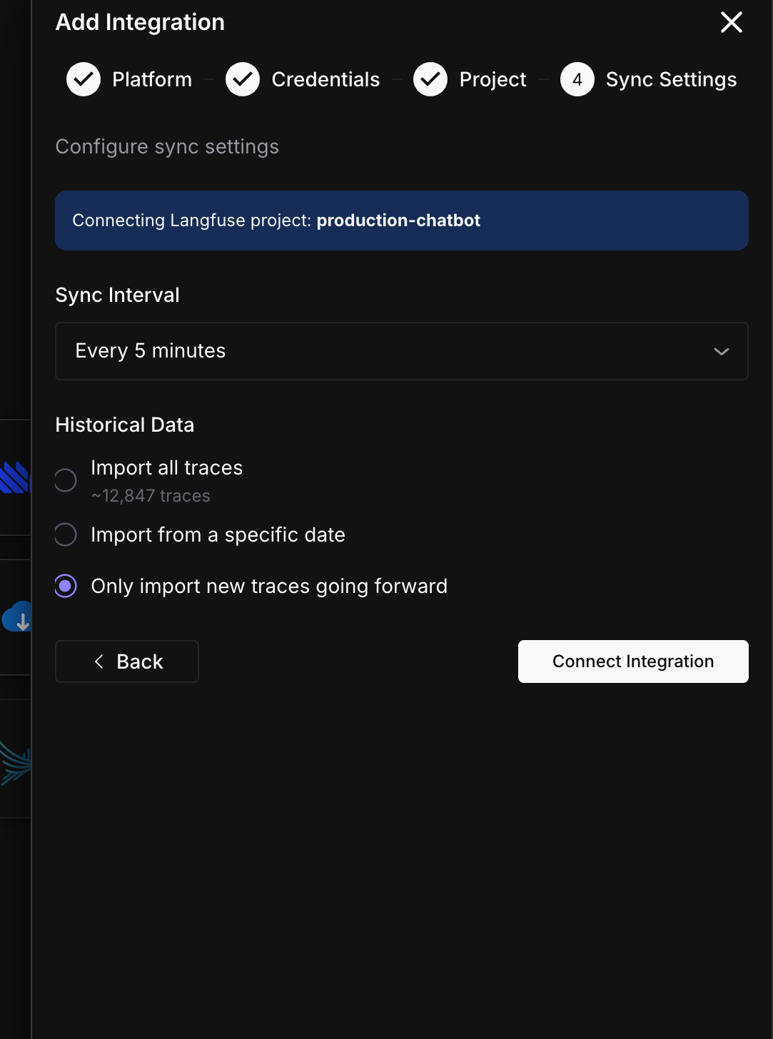 Sync settings