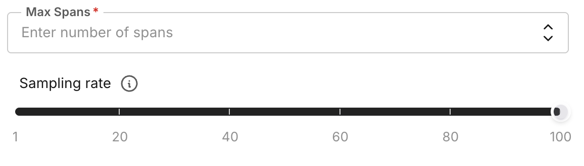 Set sampling rate and span limit