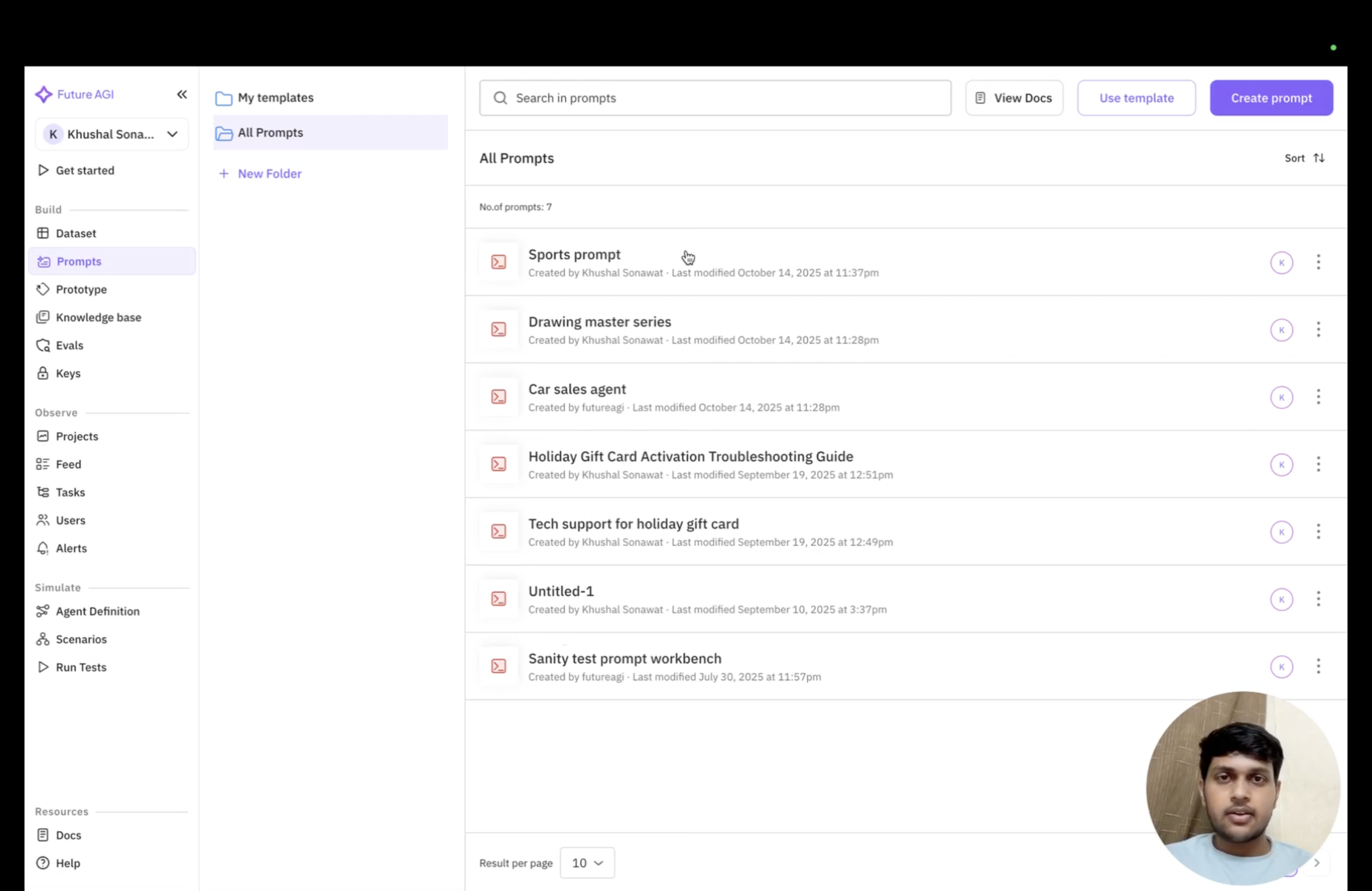 Available Prompts in n8n Node