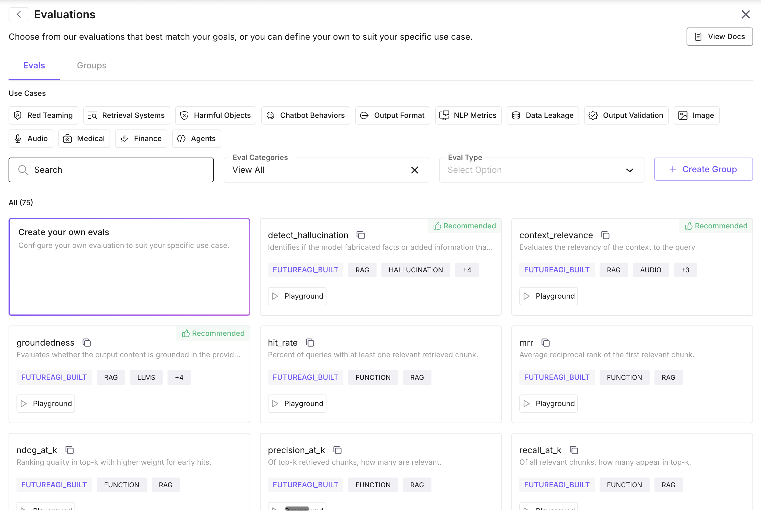 Open evaluation creation