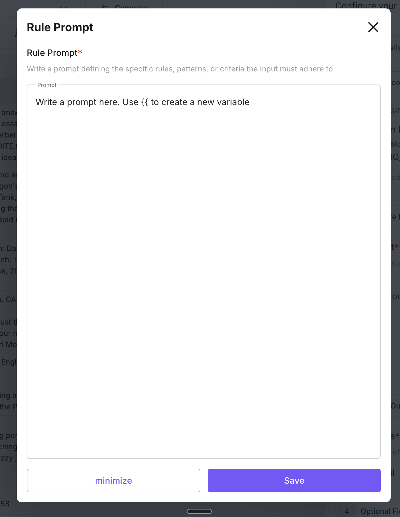 Define evaluation rules