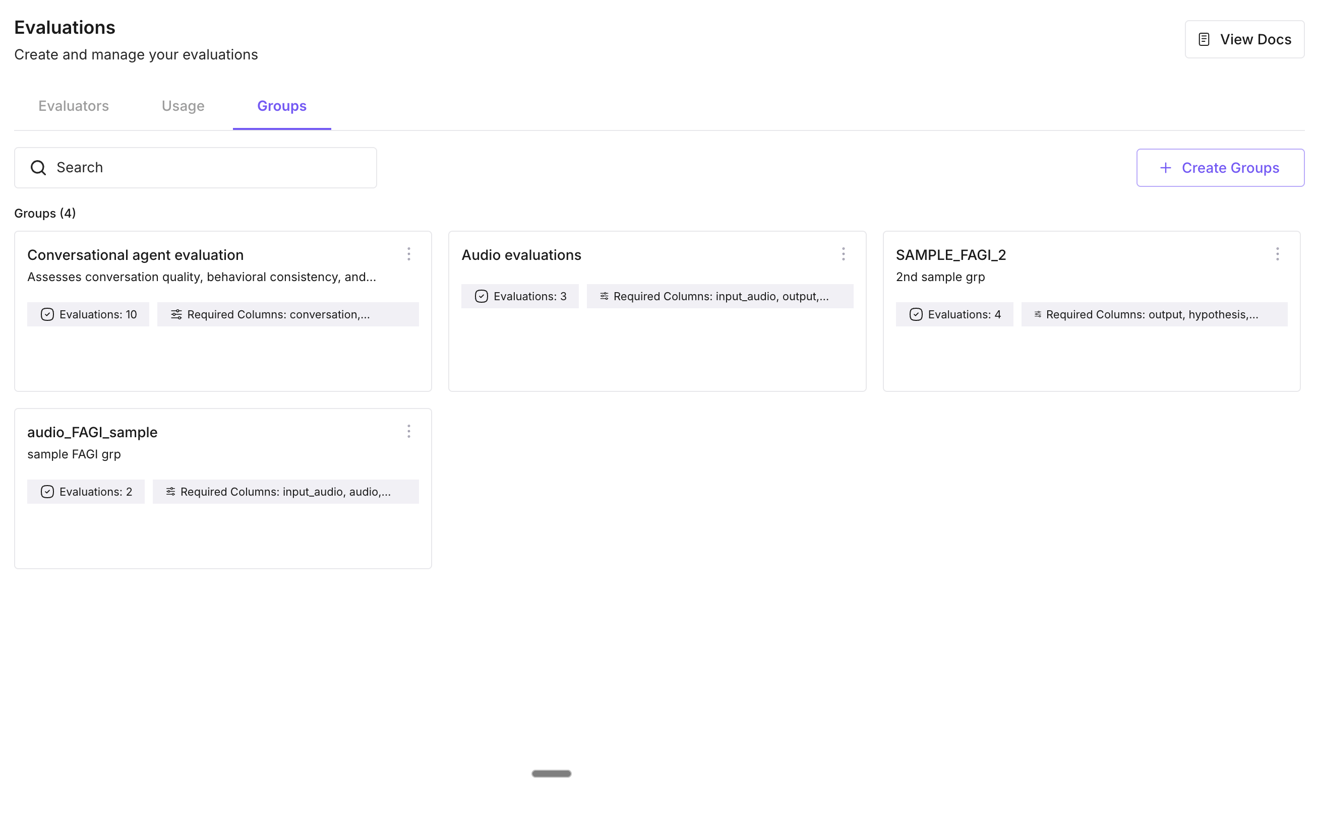 Open eval groups in Evaluation