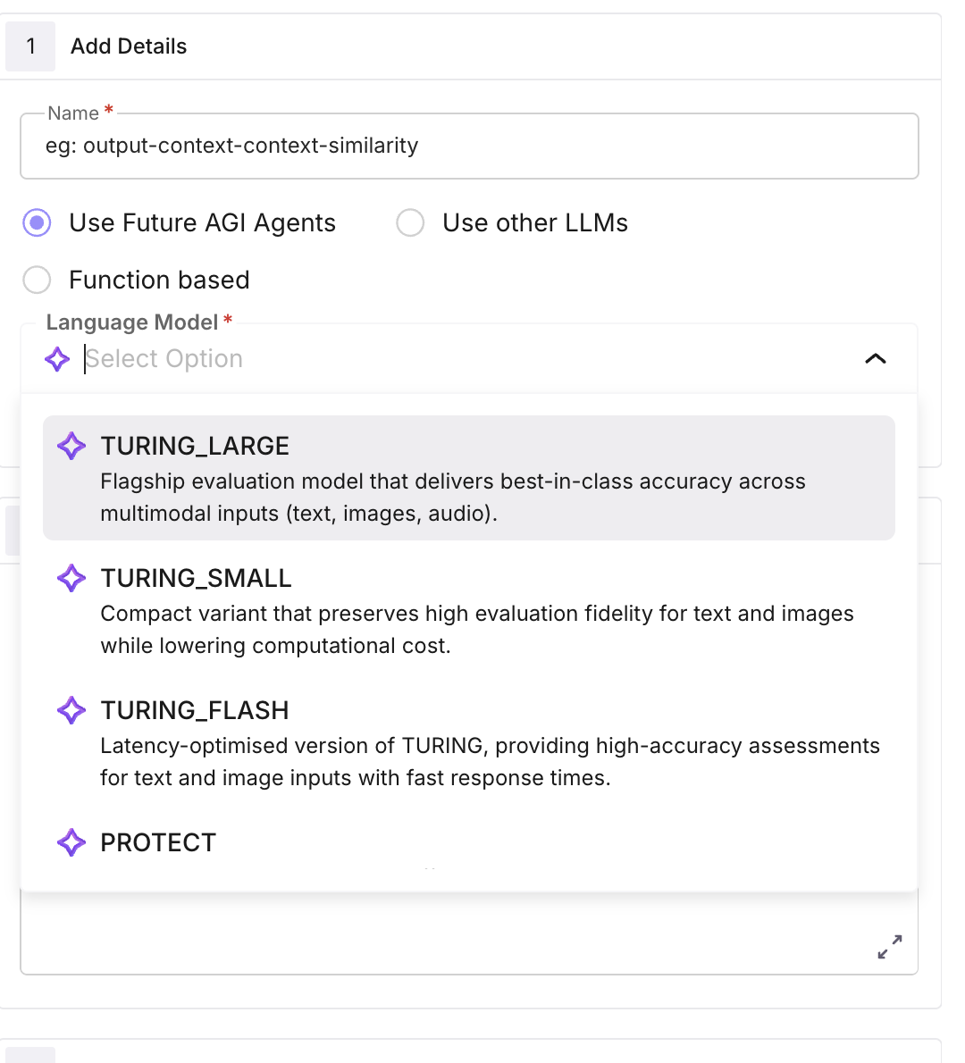 Use Future AGI Models in the UI