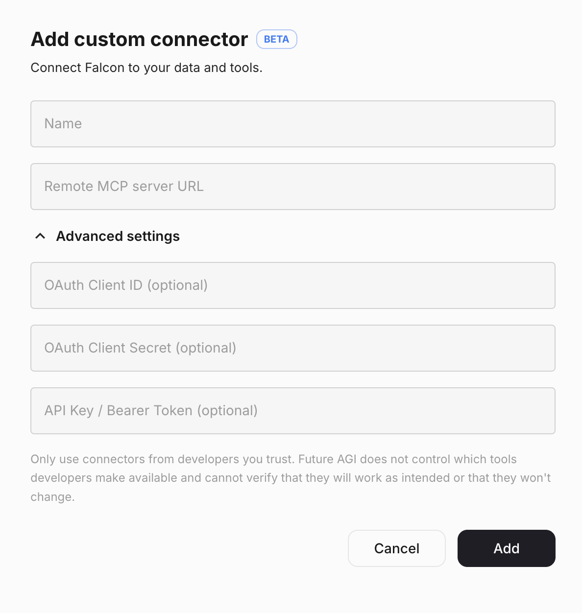 Add connector form