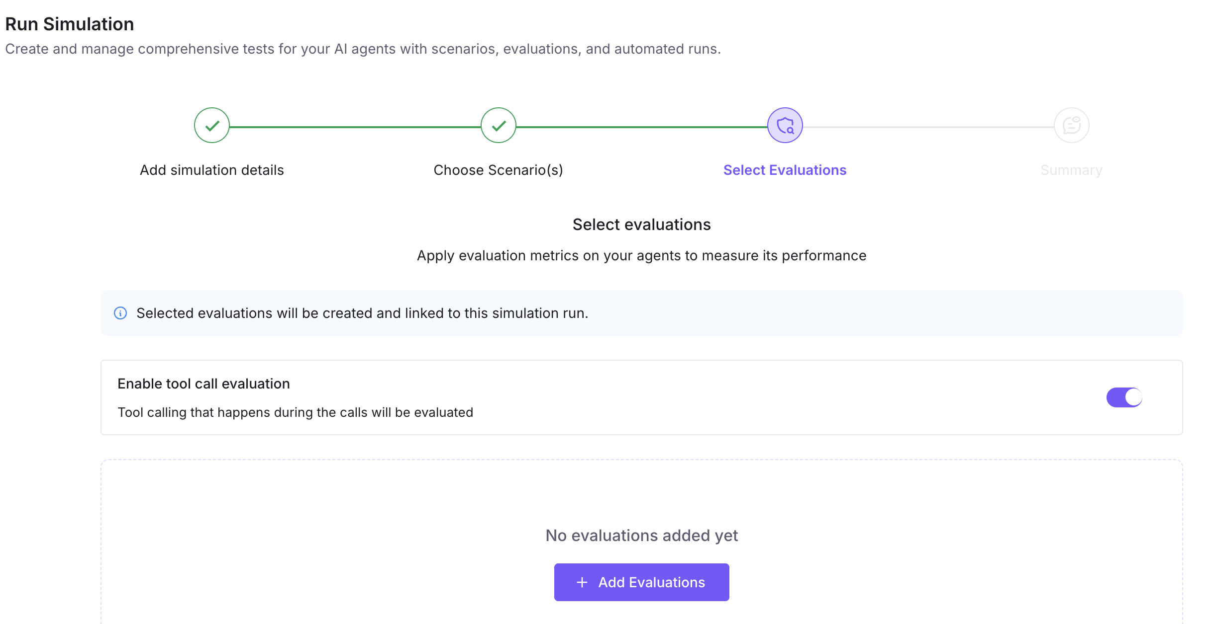 Enable tool call evaluation