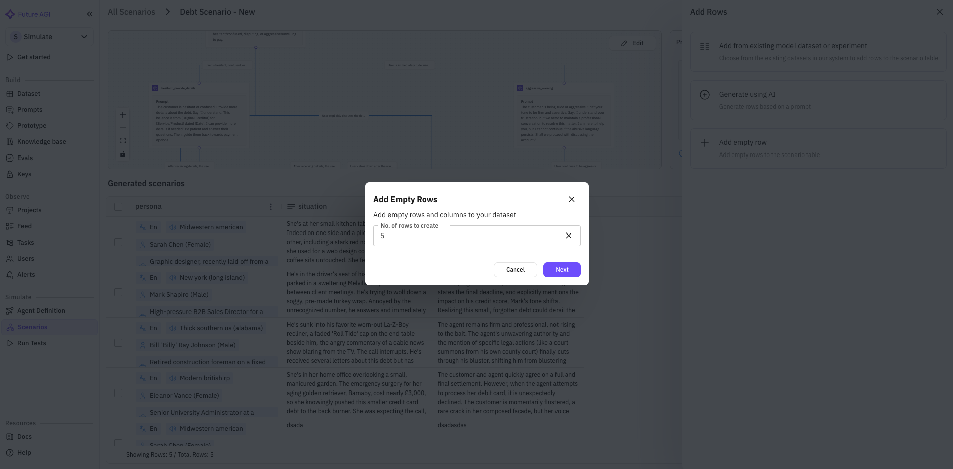 Scenario Add Rows Manual
