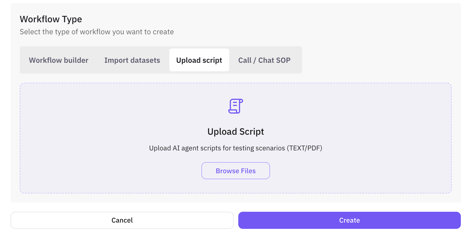 Script Scenario Interface